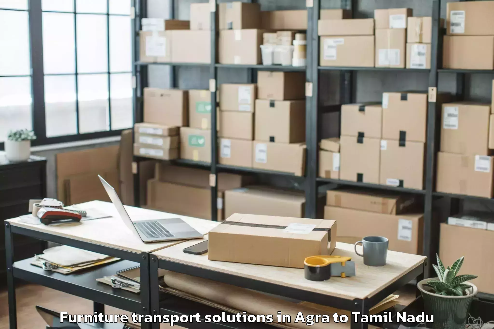 Trusted Agra to Tiruvadanai Furniture Transport Solutions